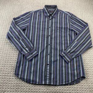 Paul & Shark Yachting Dress Shirt Men Size 42 Gray Purple Stripes Made in Italy